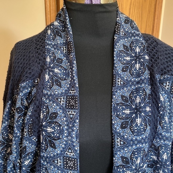 ✌️HIPPIE laundry open front kimono blue and white Medium - Picture 3 of 15